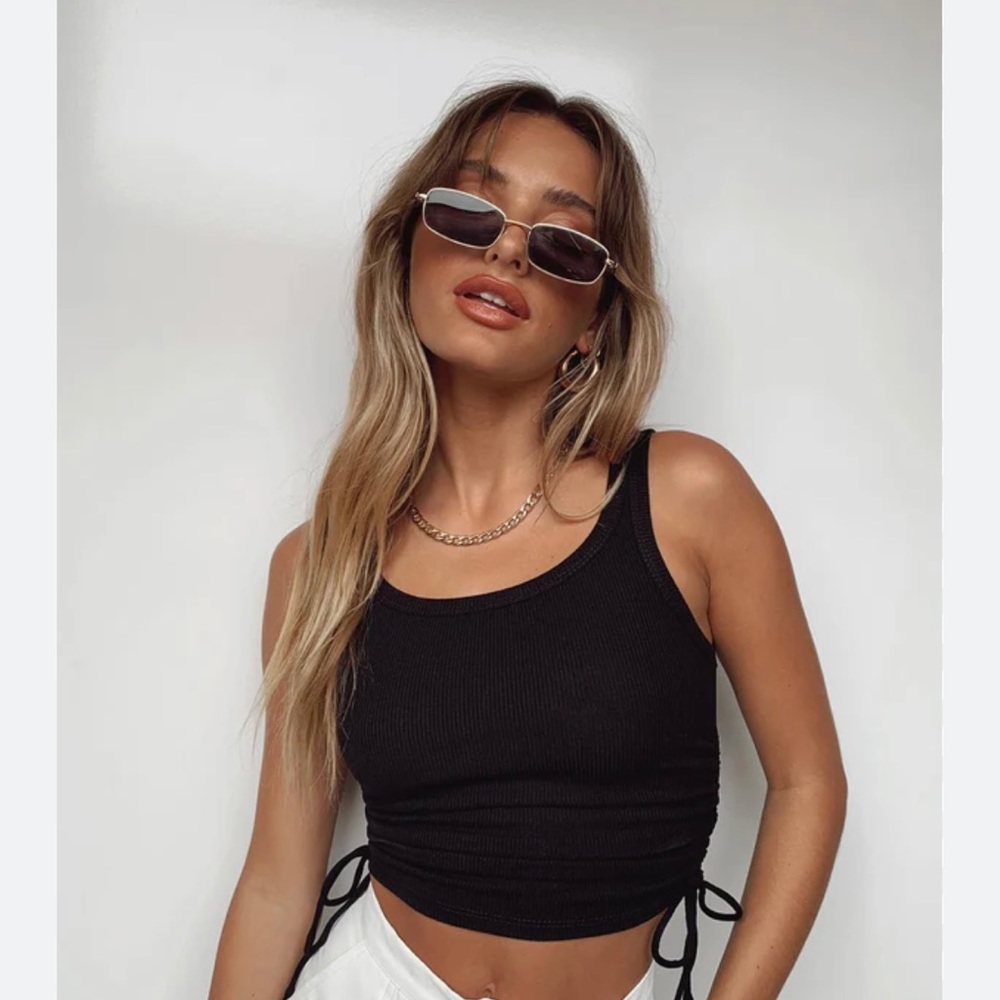Princess Polly Madelyn Top Size 6 in Black